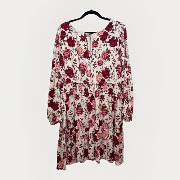 Torrid Dress Womens 4X Red Ivory Floral Skater Challis Fairy CottageCore - Picture 5 of 10